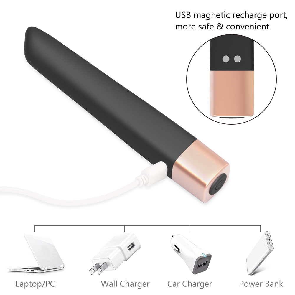 Тонкий перезаряжаемый Силиконовый пулевидный вибратор